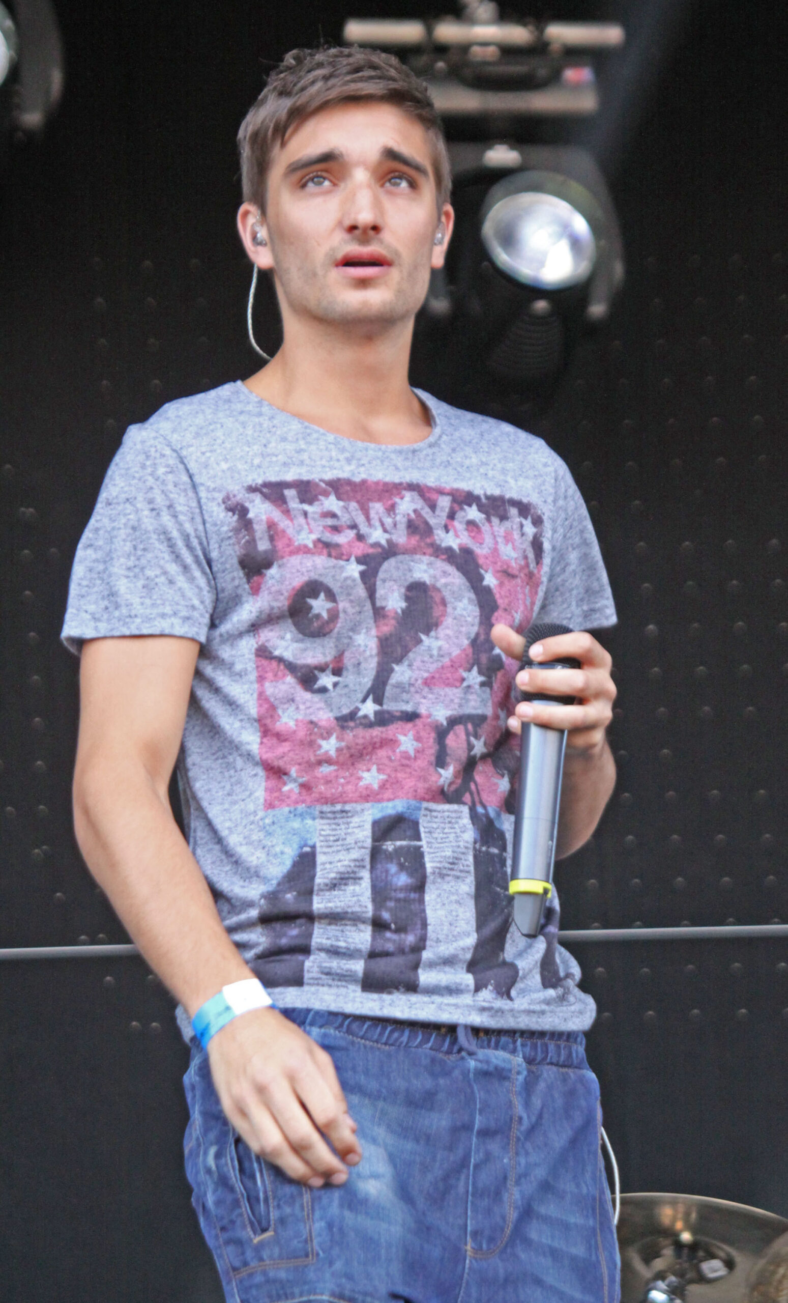 Tom Parker on-stage singing