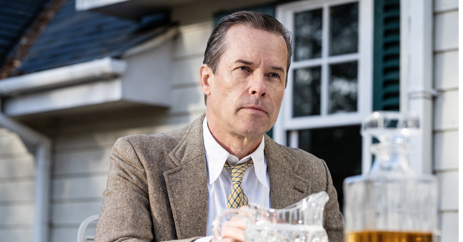 Guy Pearce in character as Kim Philby in A Spy Among Friends