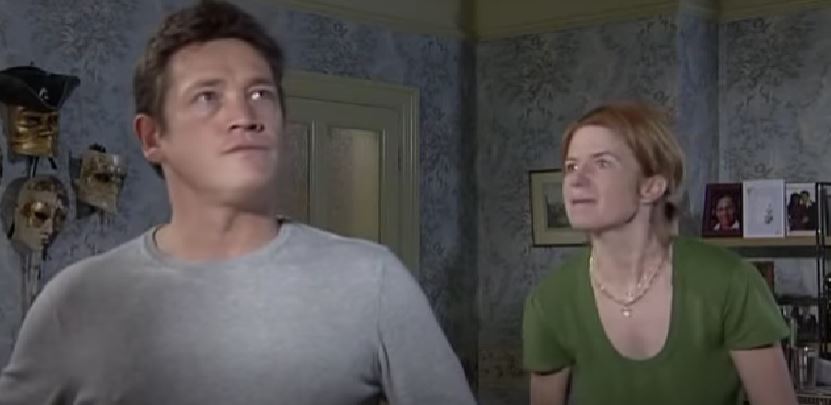 Bianca shouting at a frustrated Ricky on EastEnders