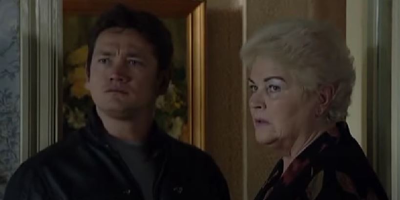Ricky and Pat look serious on EastEnders