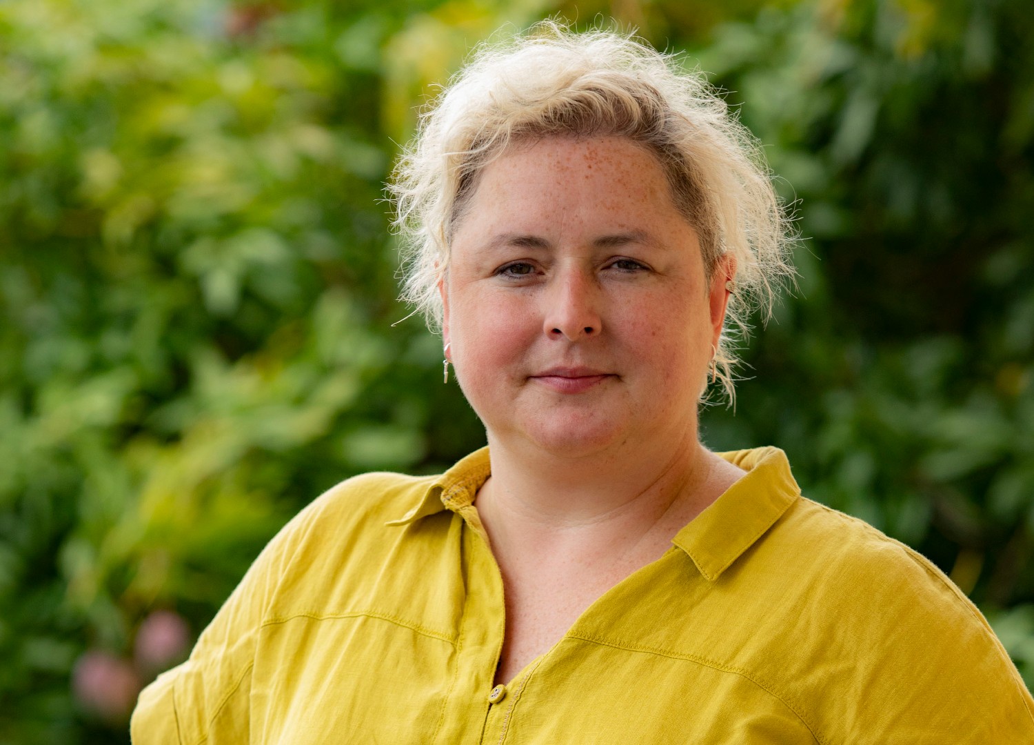 Siobhan McSweeney in character in Death In Paradise