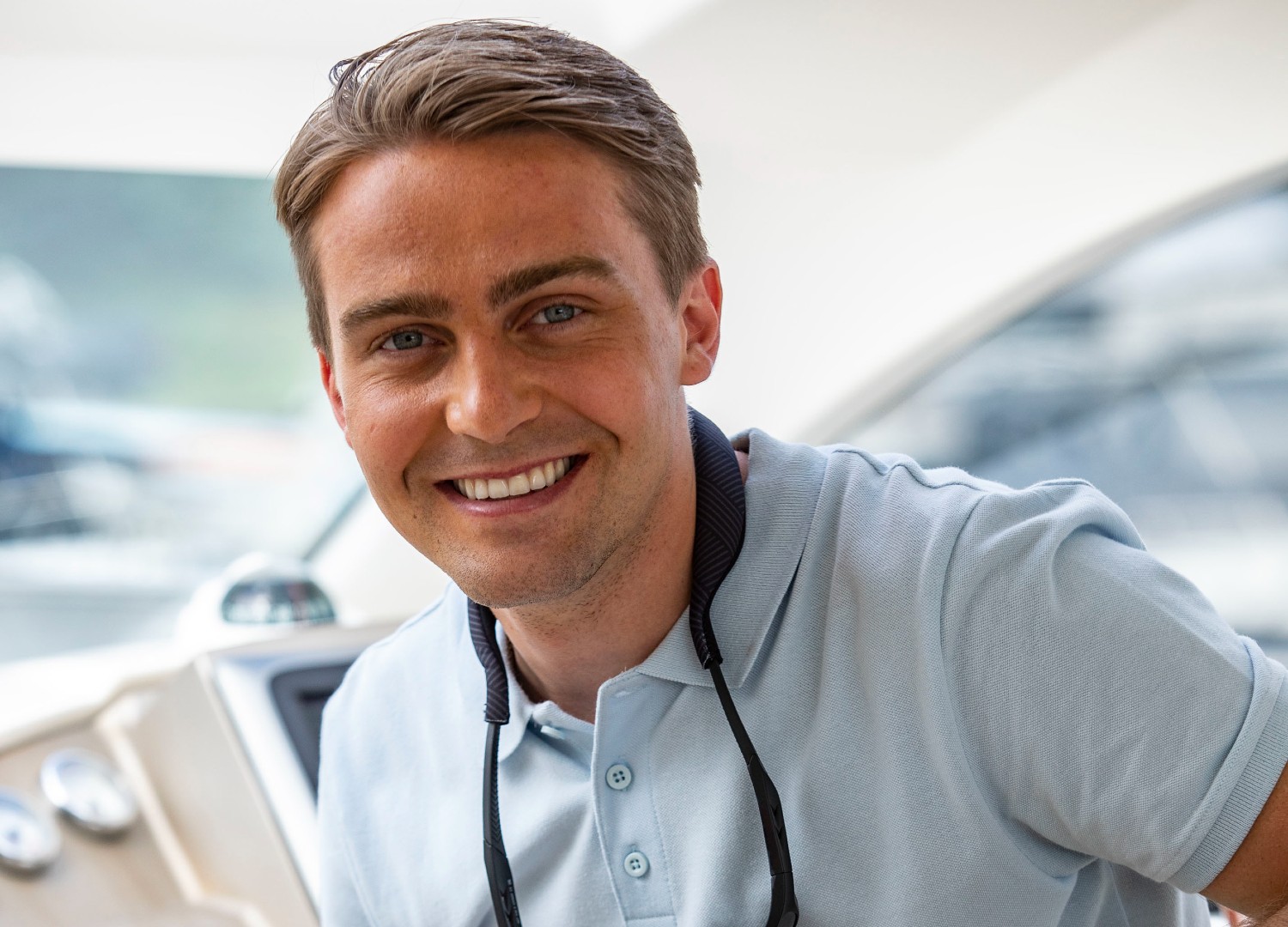 barney Walsh in character in Death In Paradise