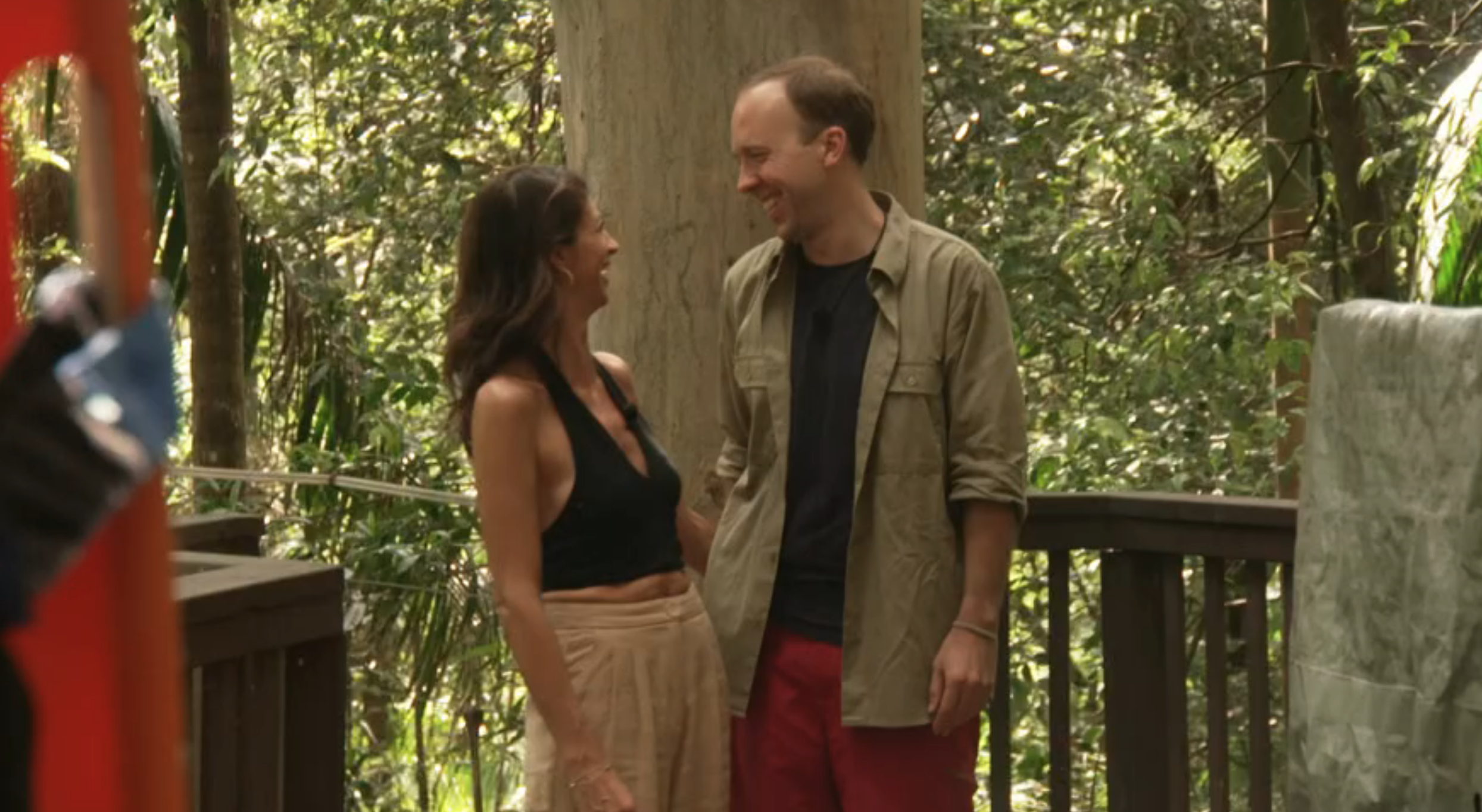 Matt and Gina chatting on I'm A Celeb Coming Out
