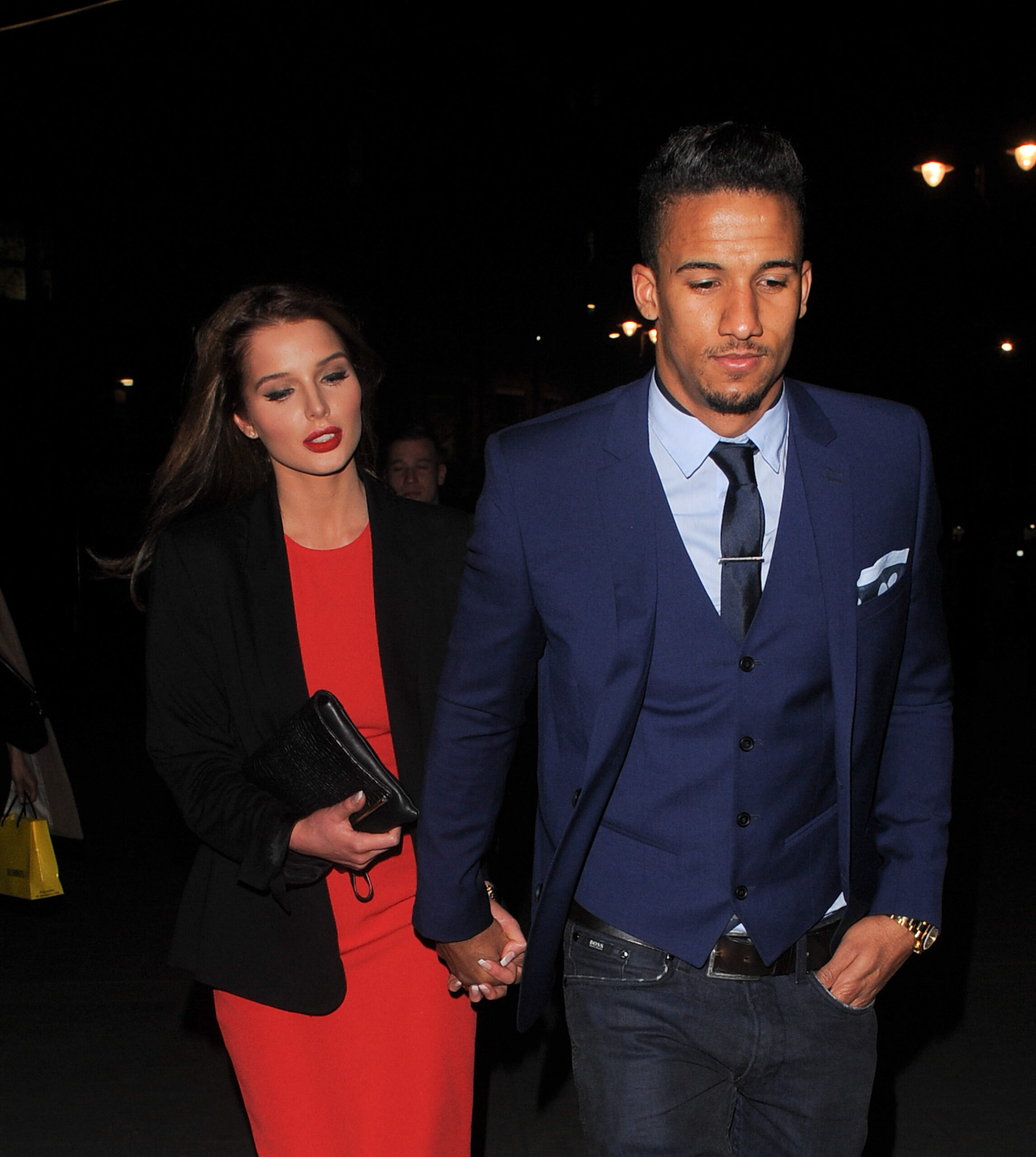 Helen Skelton and her ex partner Scott Sinclair holding hands 