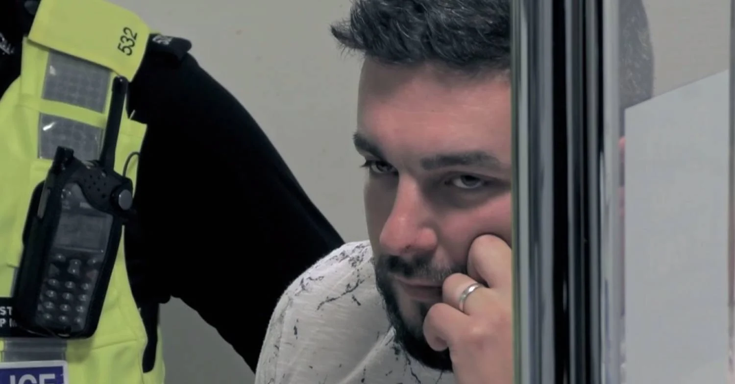 Adam White looking fed up on 24 Hours in Police Custody