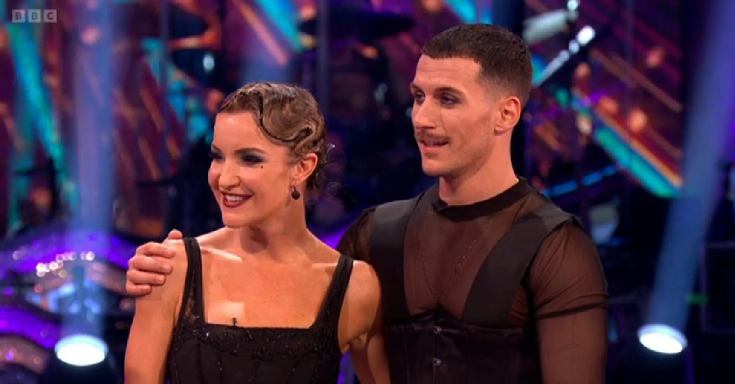 Helen Skelton and Gorka Marquez smiling on Strictly