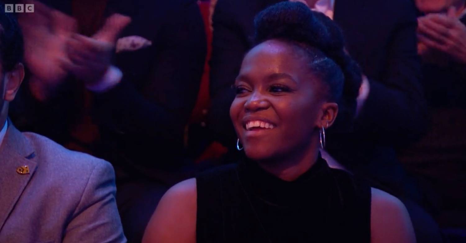 Ex Strictly star Oti Mabuse smiles in the audience