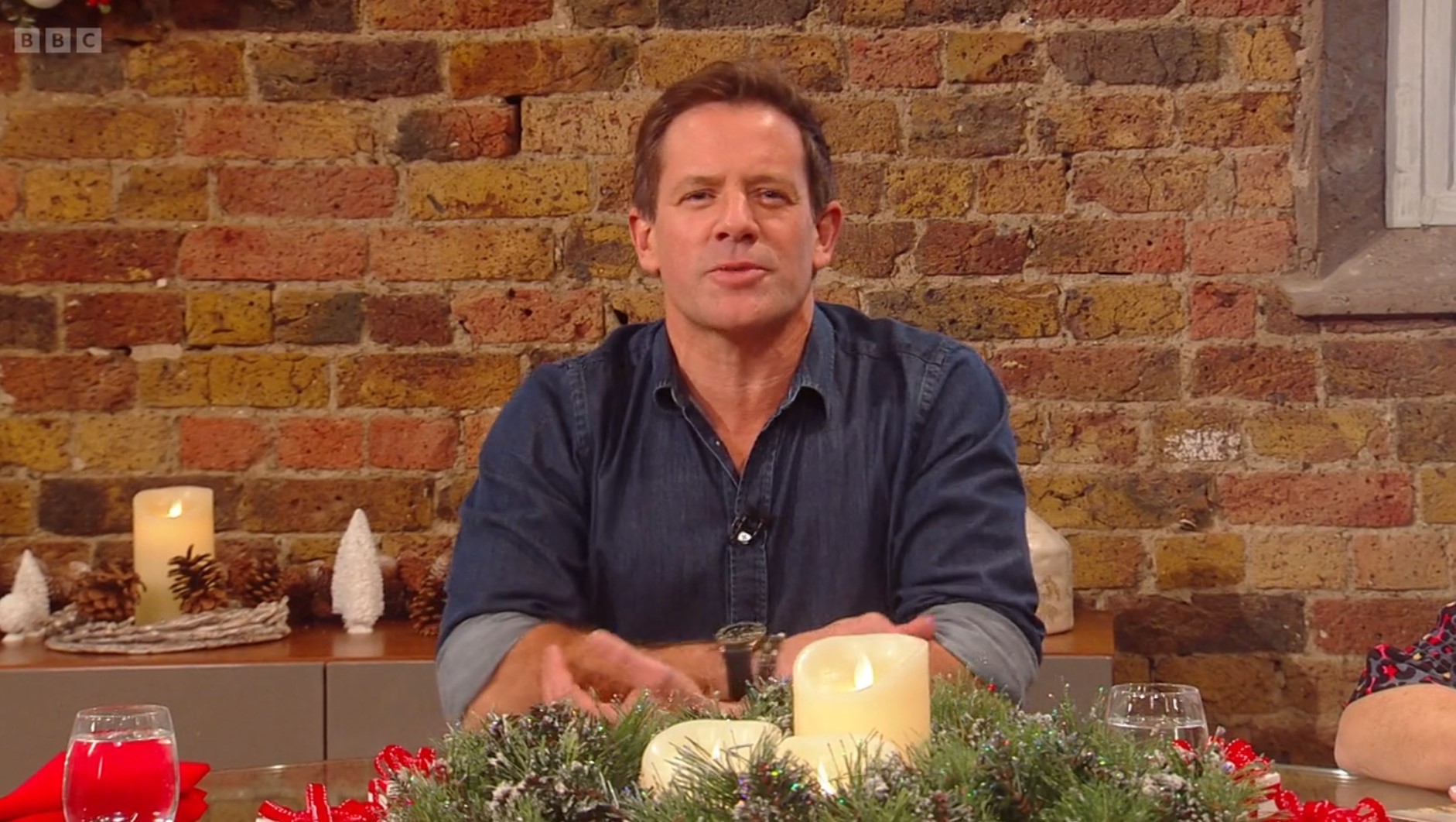 Matt Tebbutt looks serious as he introduces Saturday Kitchen