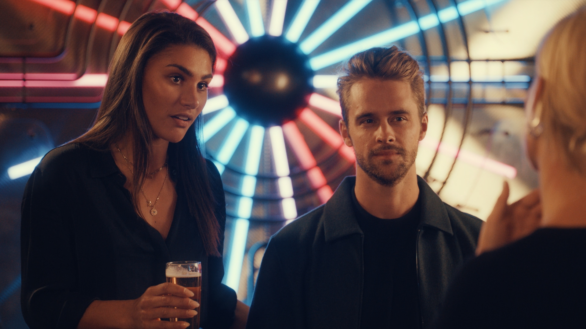 Julius and Georgia standing together in Made In Chelsea