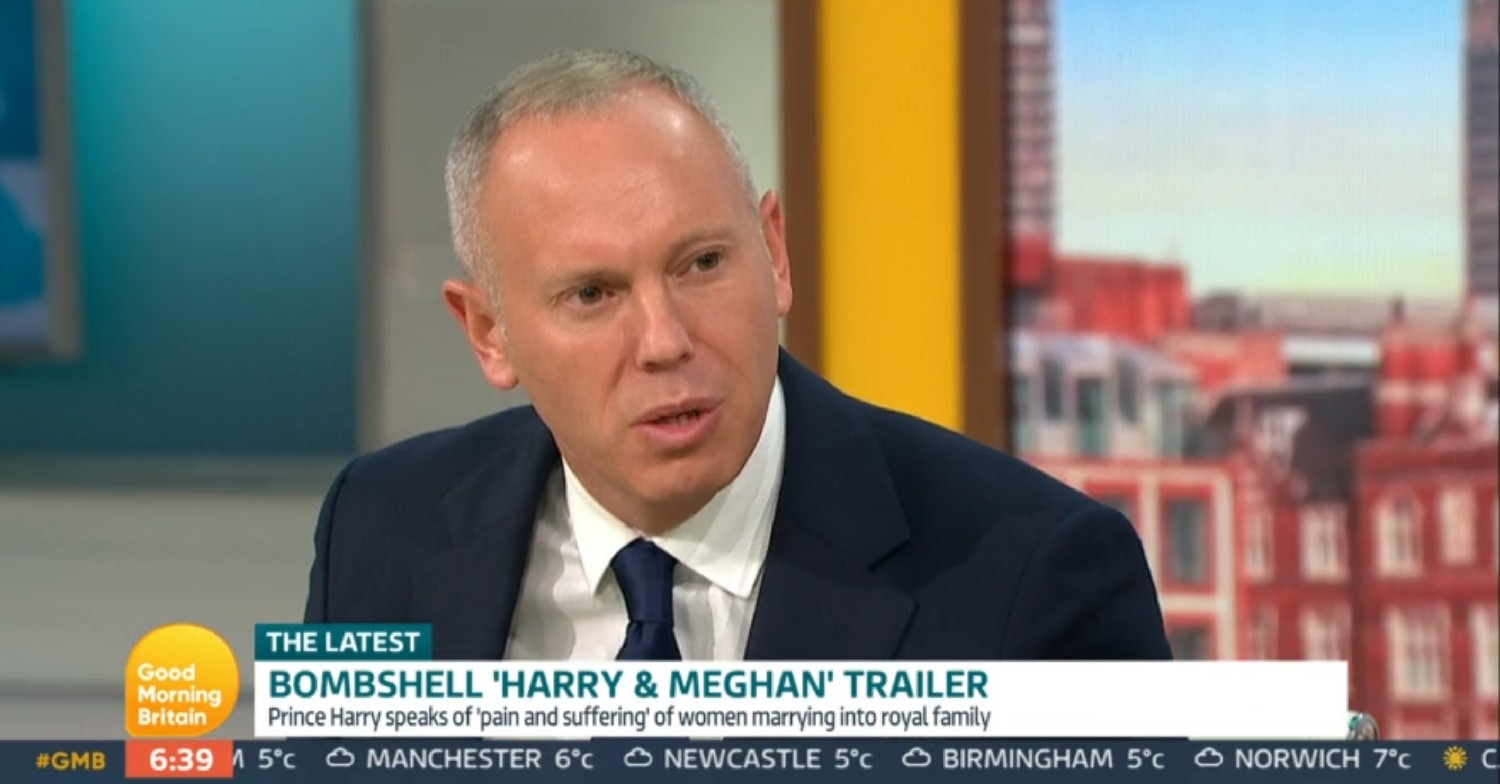 Rob Rinder looking cross on GMB today 