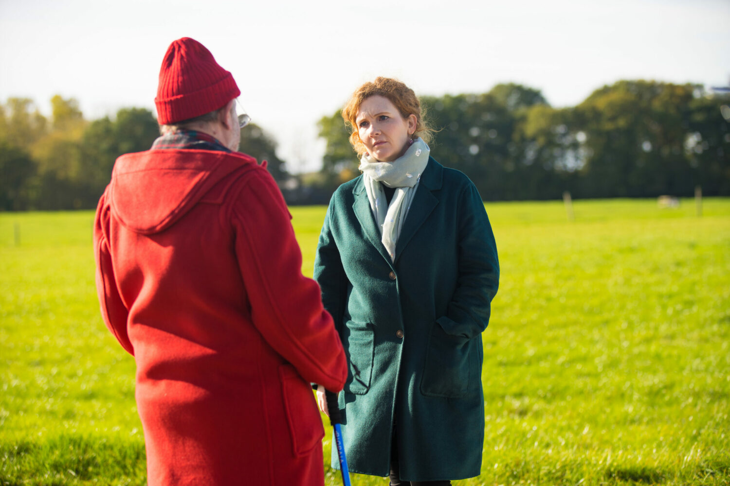 Fiz Stape talks to a stranger for help after her car breaks down