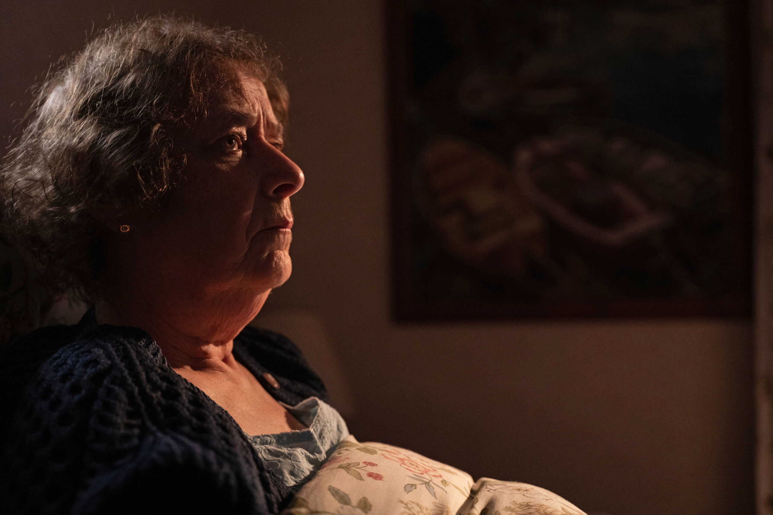 Linda Bassett frowns in Strike Troubled Blood