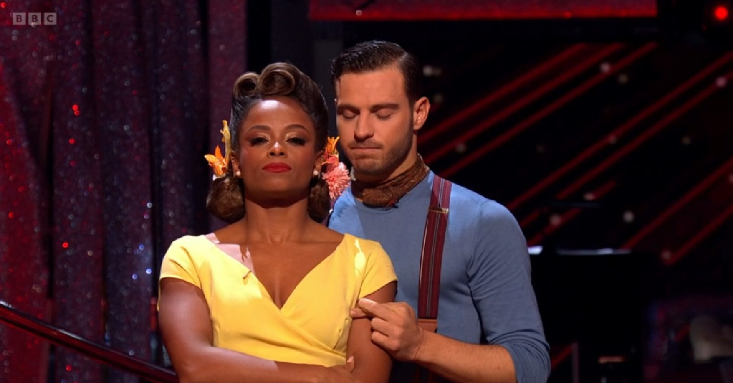 Fleur East and Vito Coppola during Strictly dance-off