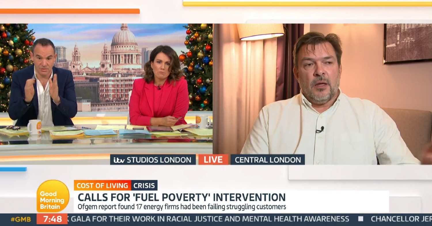 Martin Lewis and Susanna Reid interviewing Bill Bullen on GMB today 