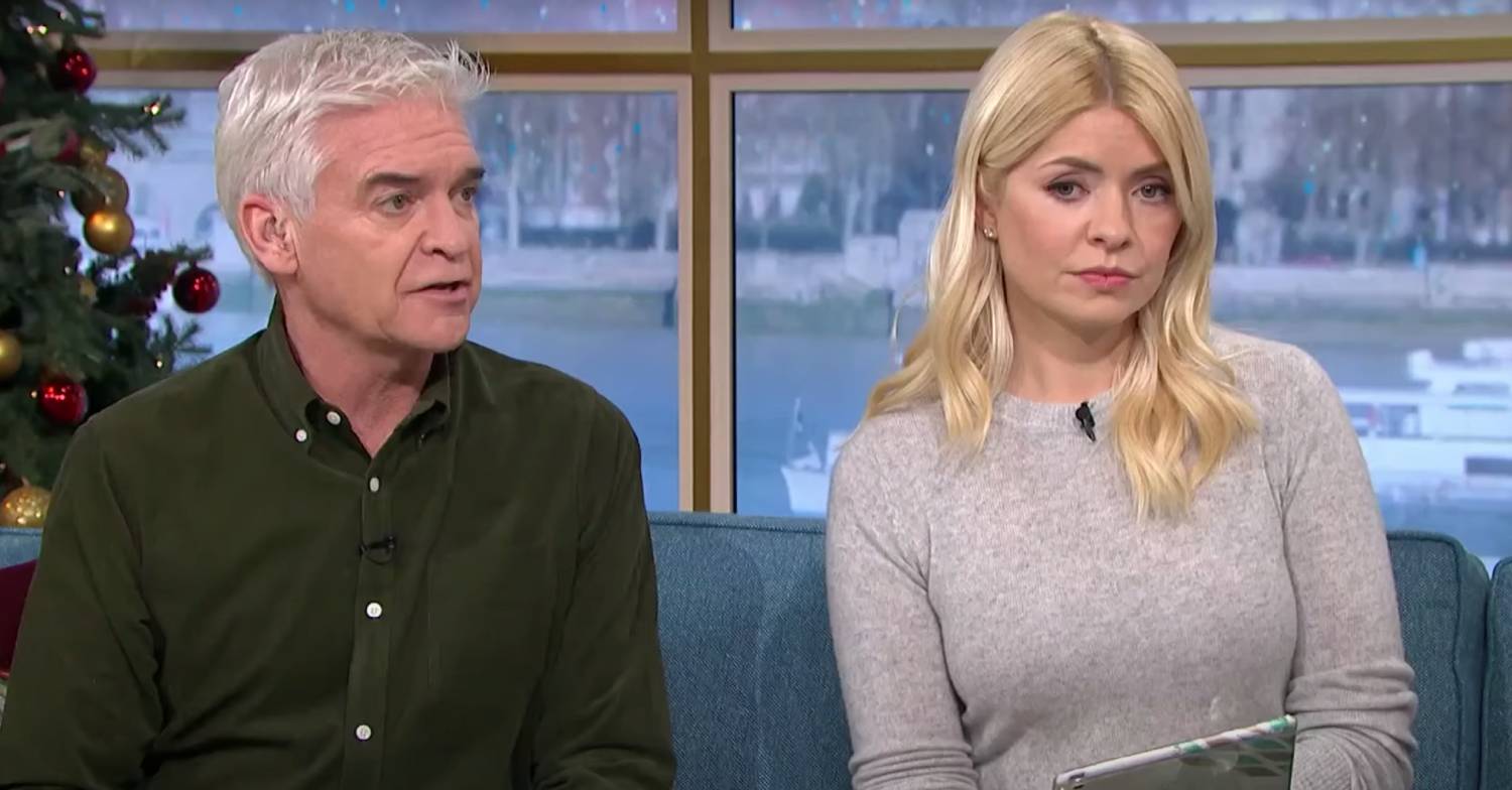 Phillip Schofield sits next to Holly Willoughby on This Morning