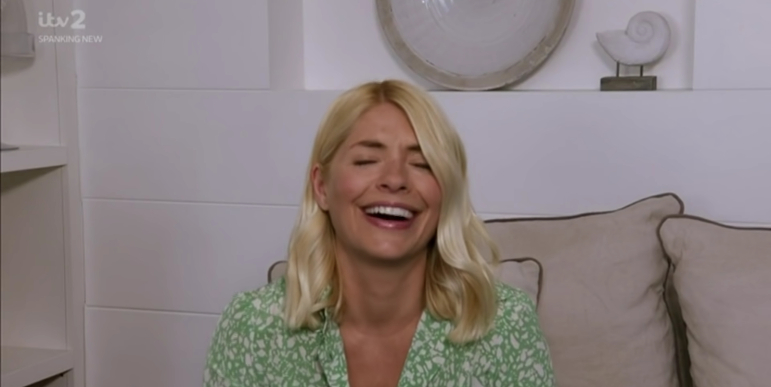 Holly Willoughby with her eyes closed
