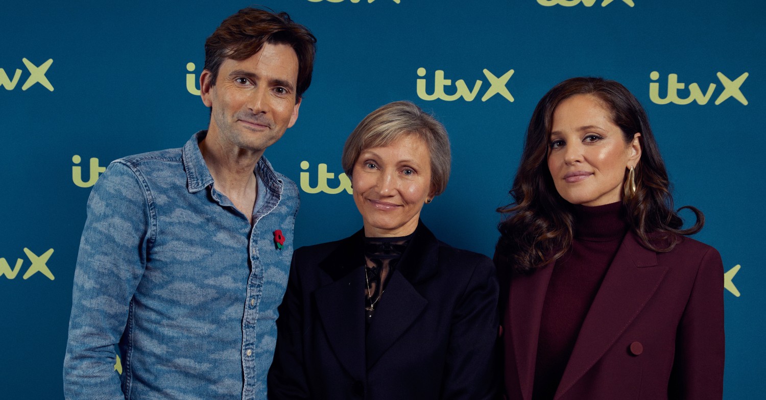 David Tennant and Margarita Levieva with Marina Litvinenko at ITVX launch
