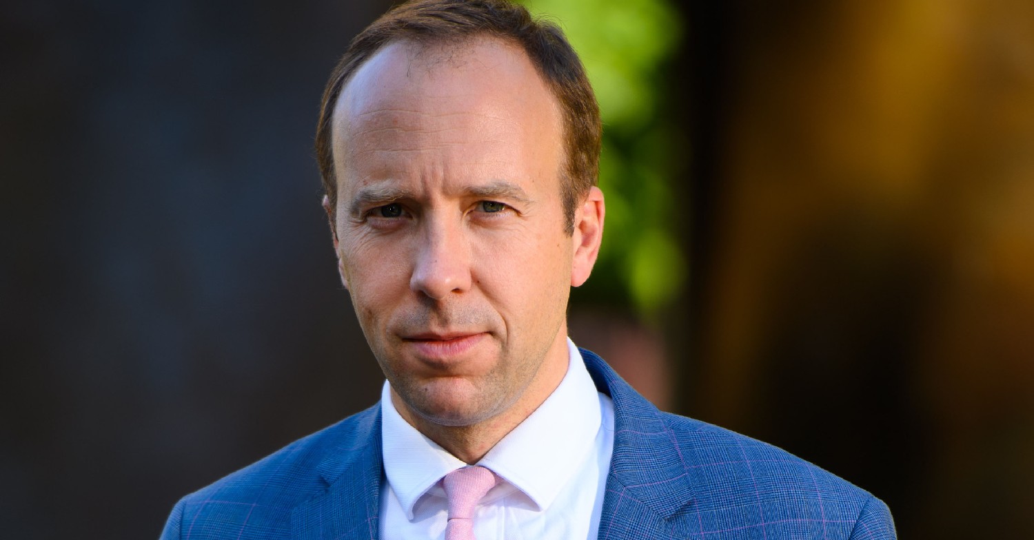 Matt Hancock in suit smiling 