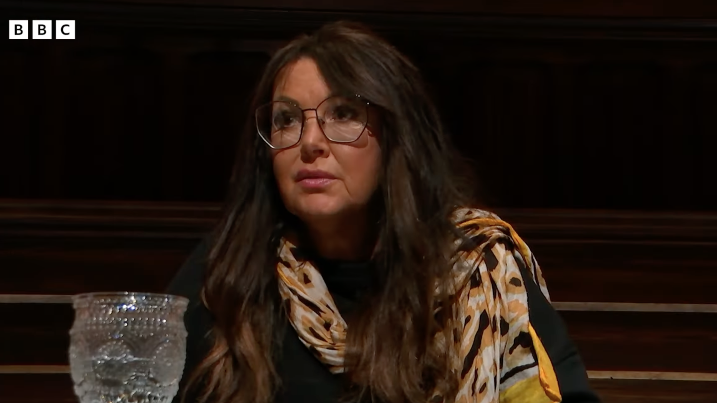 The Traitors star Amanda at the round table