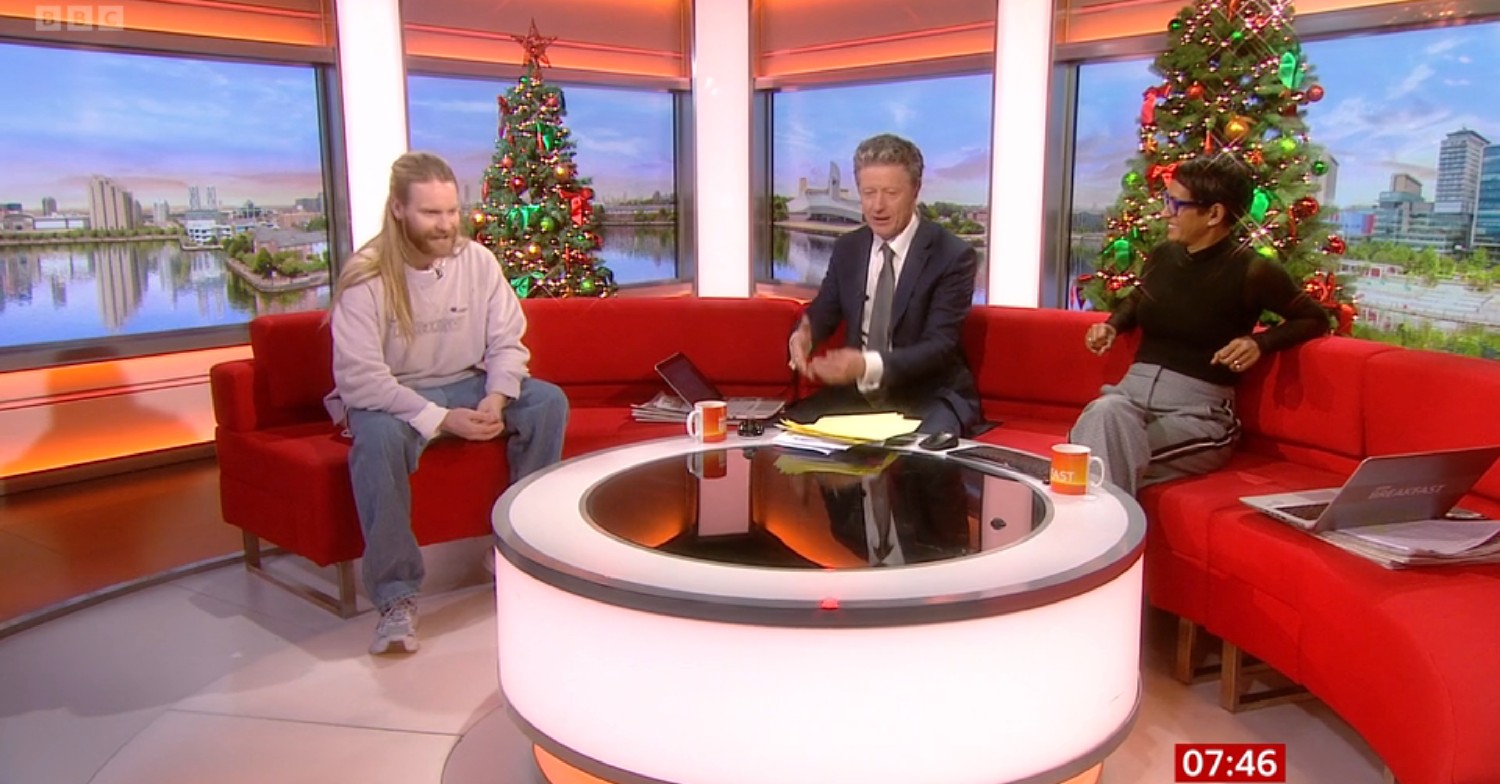 Sam Ryder speaking to Charlie Stayt and Naga Munchetty on BBC Breakfast today 