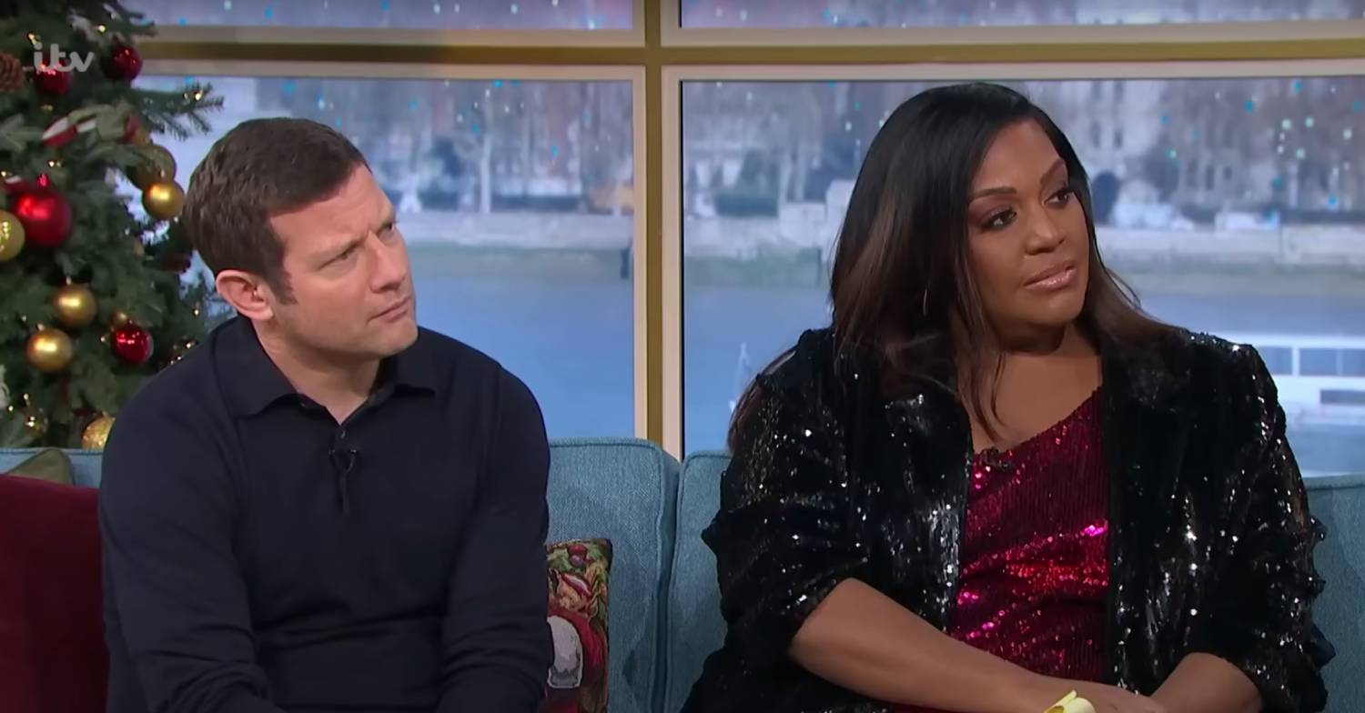Dermot O'Leary and Alison Hammond looking serious on This Morning