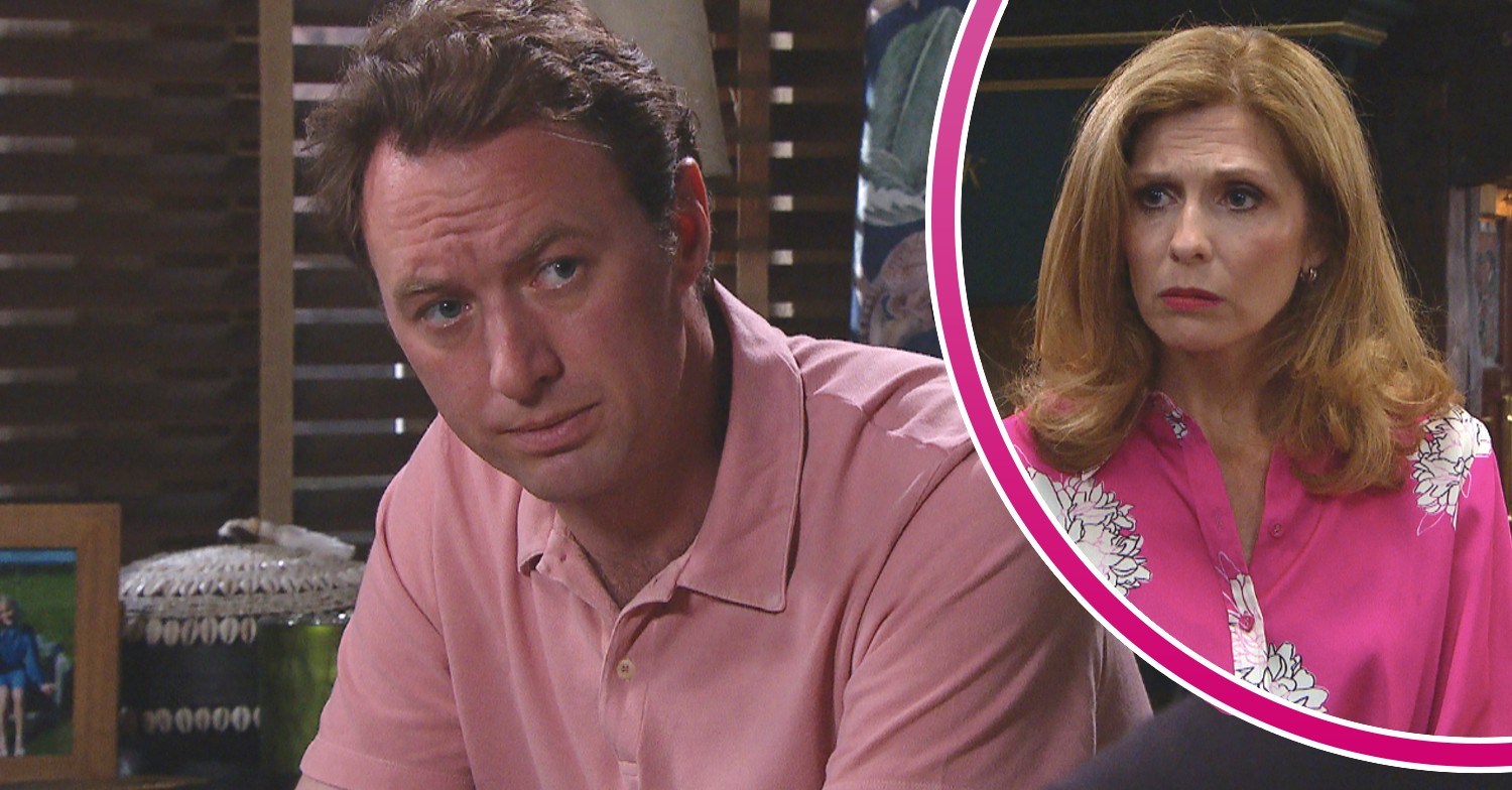 Liam looks serious with an insert of Bernice