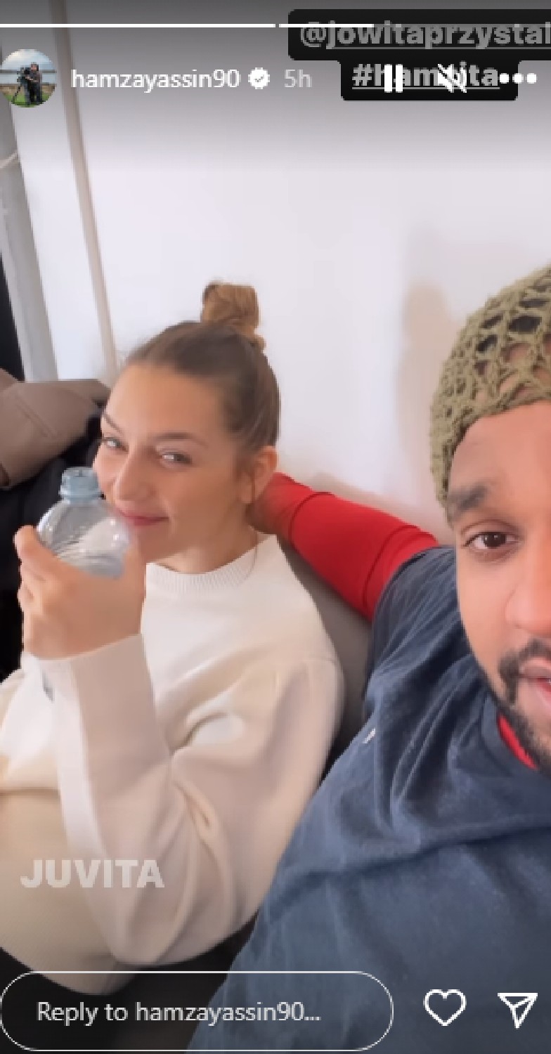 Strictly star Hamza Yassin speaking in Instagram video with Jowita