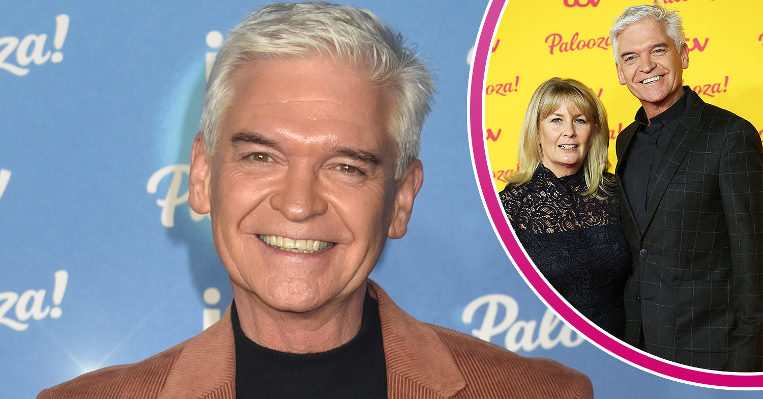 Phillip Schofield smiling with his wife