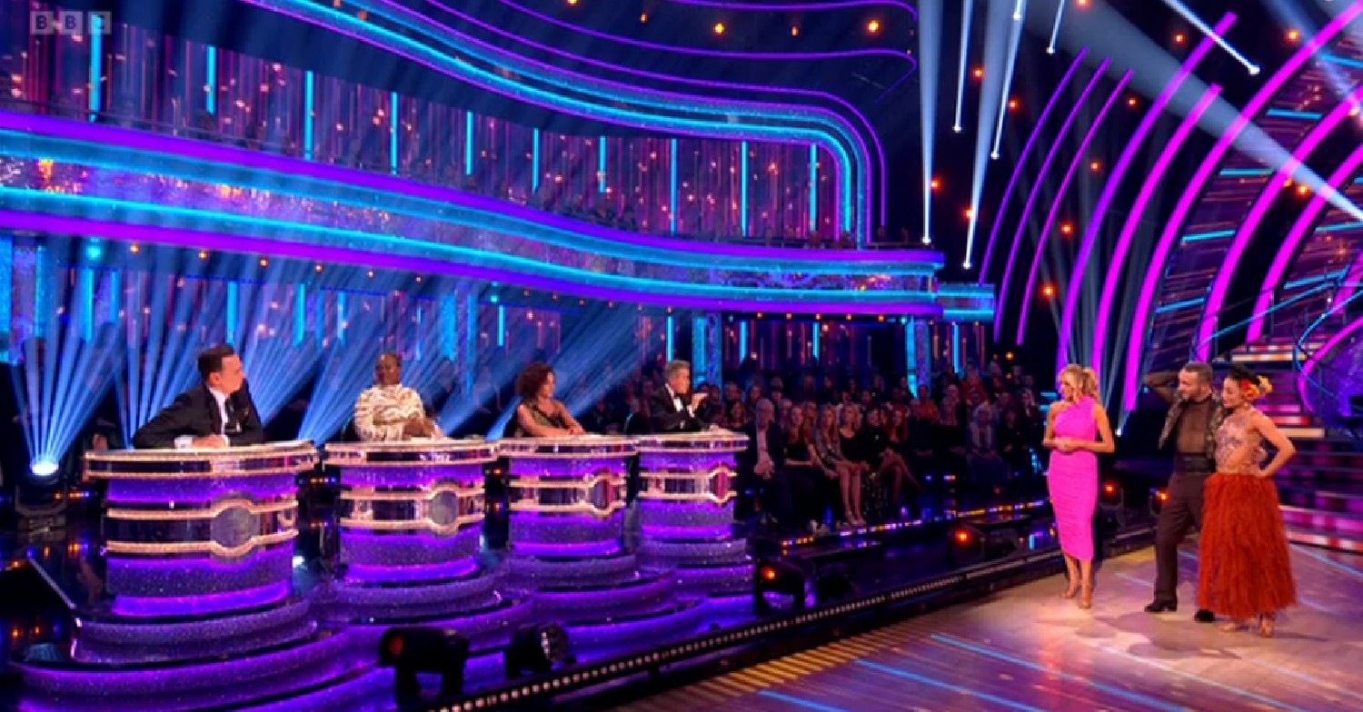 The Strictly judges giving feedback to Will Mellor and Nancy Xu