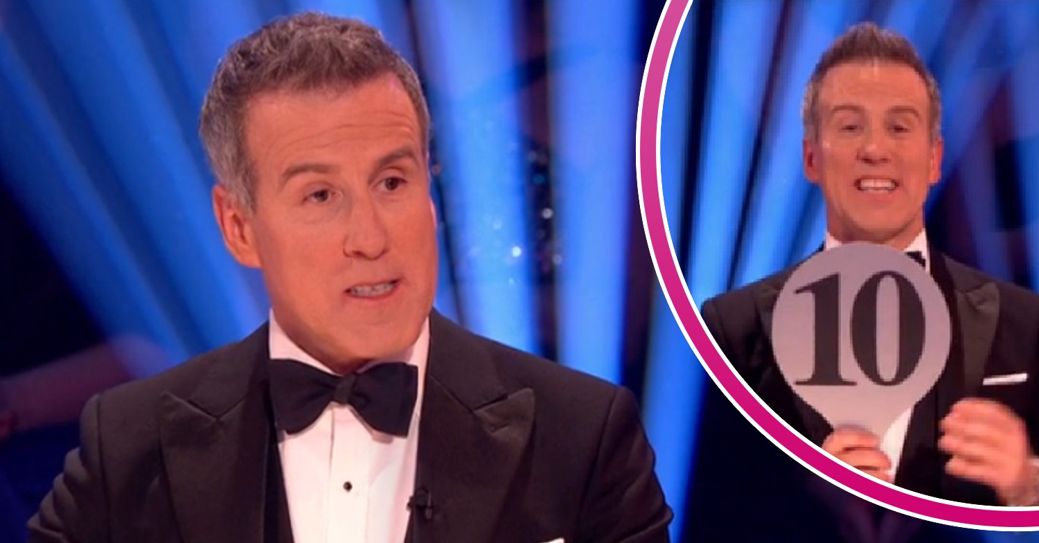 Anton Du Beke giving a score of 10 on Strictly