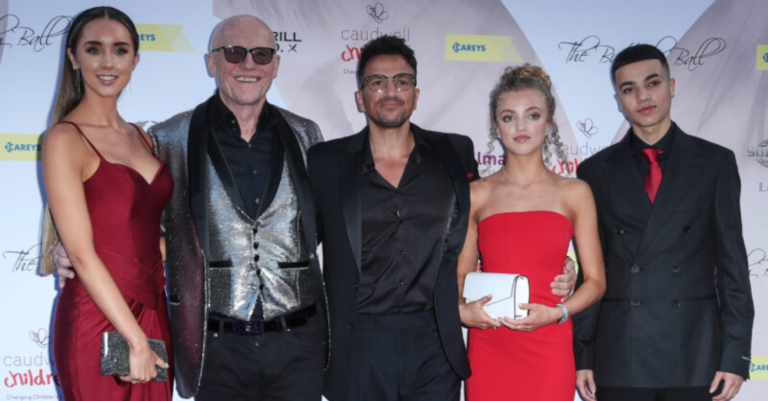 Peter Andre, his wife Emily and family on a red carpet