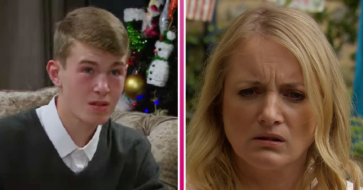 Arthur looking upset and Nicola looking worried in Emmerdale