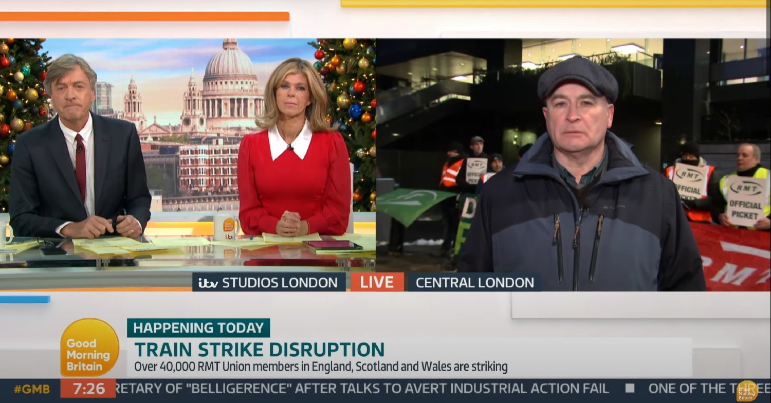 Richard Madeley and Kate Garraway interviewing Mick Lync on GMB today 