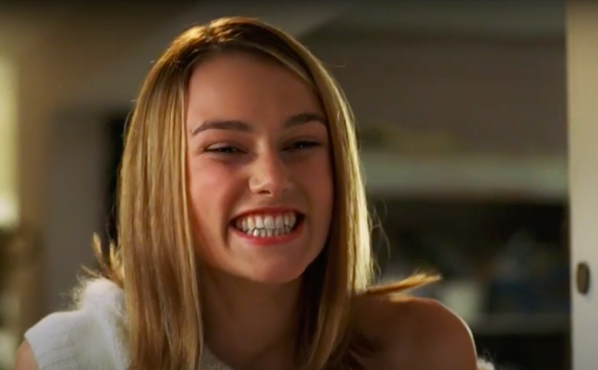 Love Actually star Keira Knightley smiling