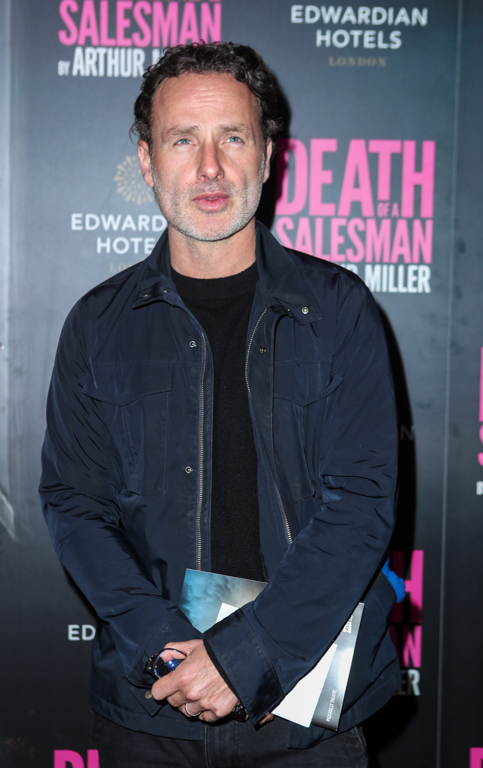 Andrew Lincoln with a grey beard not eh red carpet