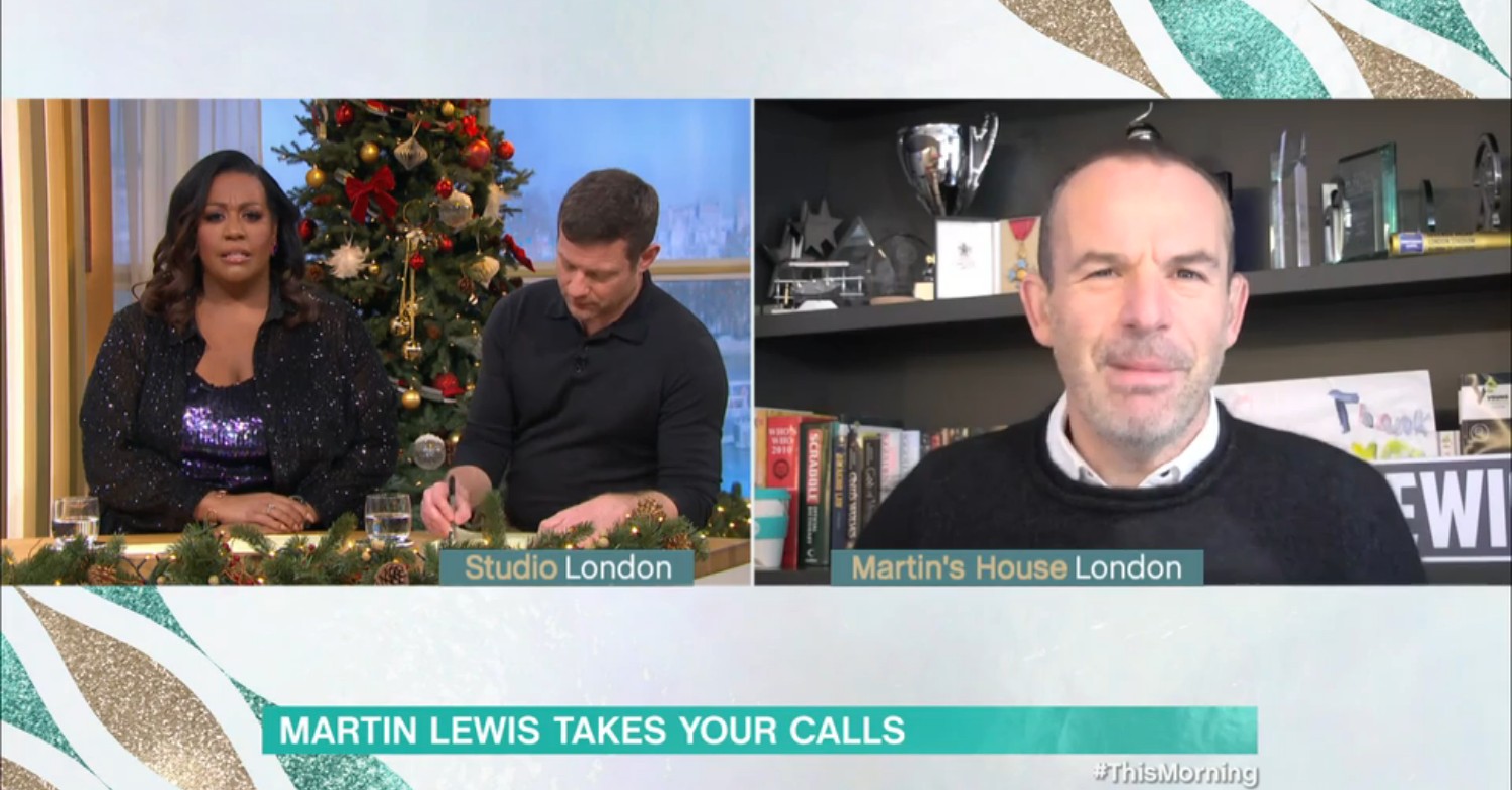 Alison Hammond and Dermot O'Leary speaking to Martin Lewis on This Morning today