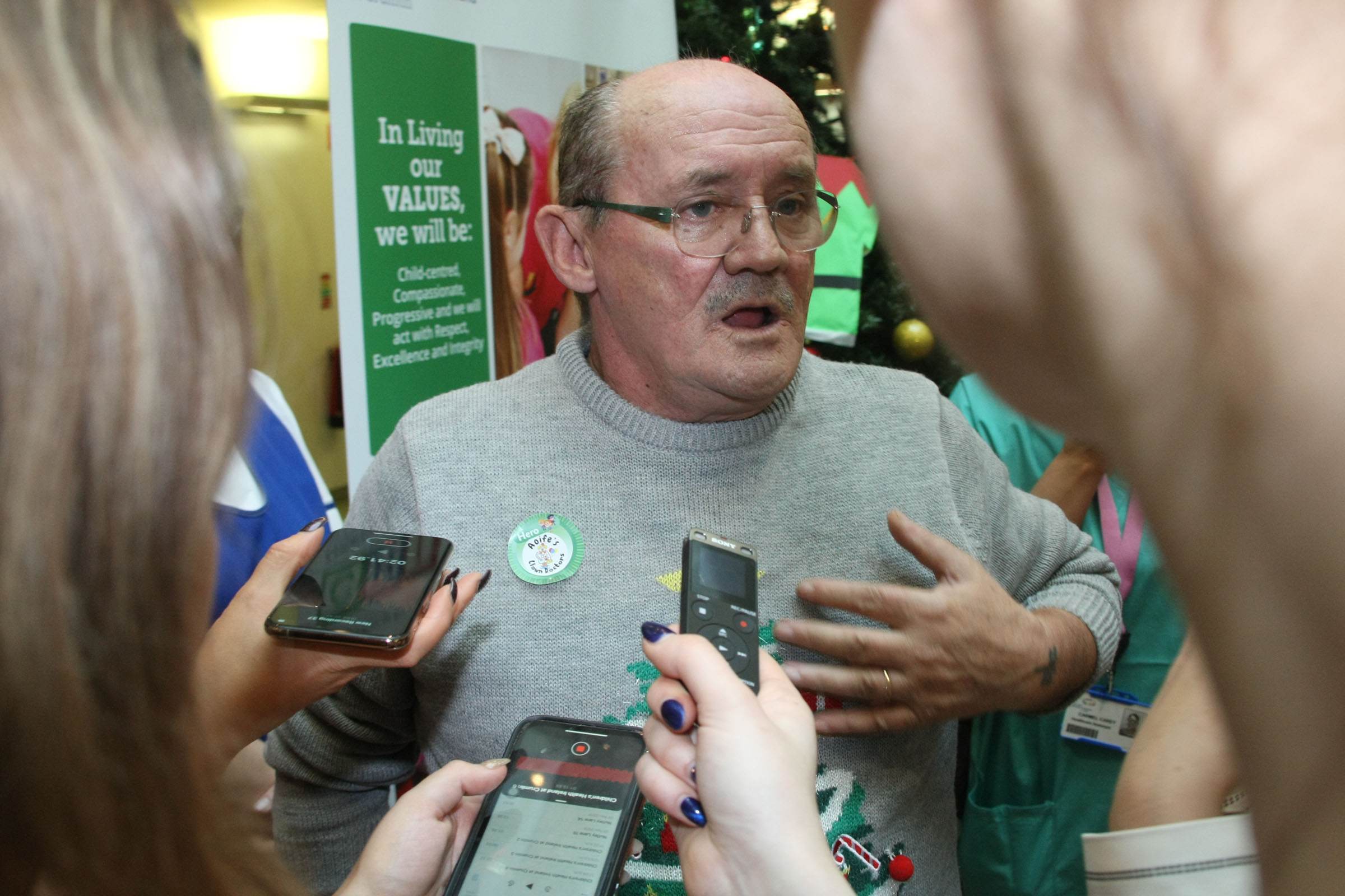 Mrs. Brown's Boys star Brendan O' Carroll being interviewed by reporters