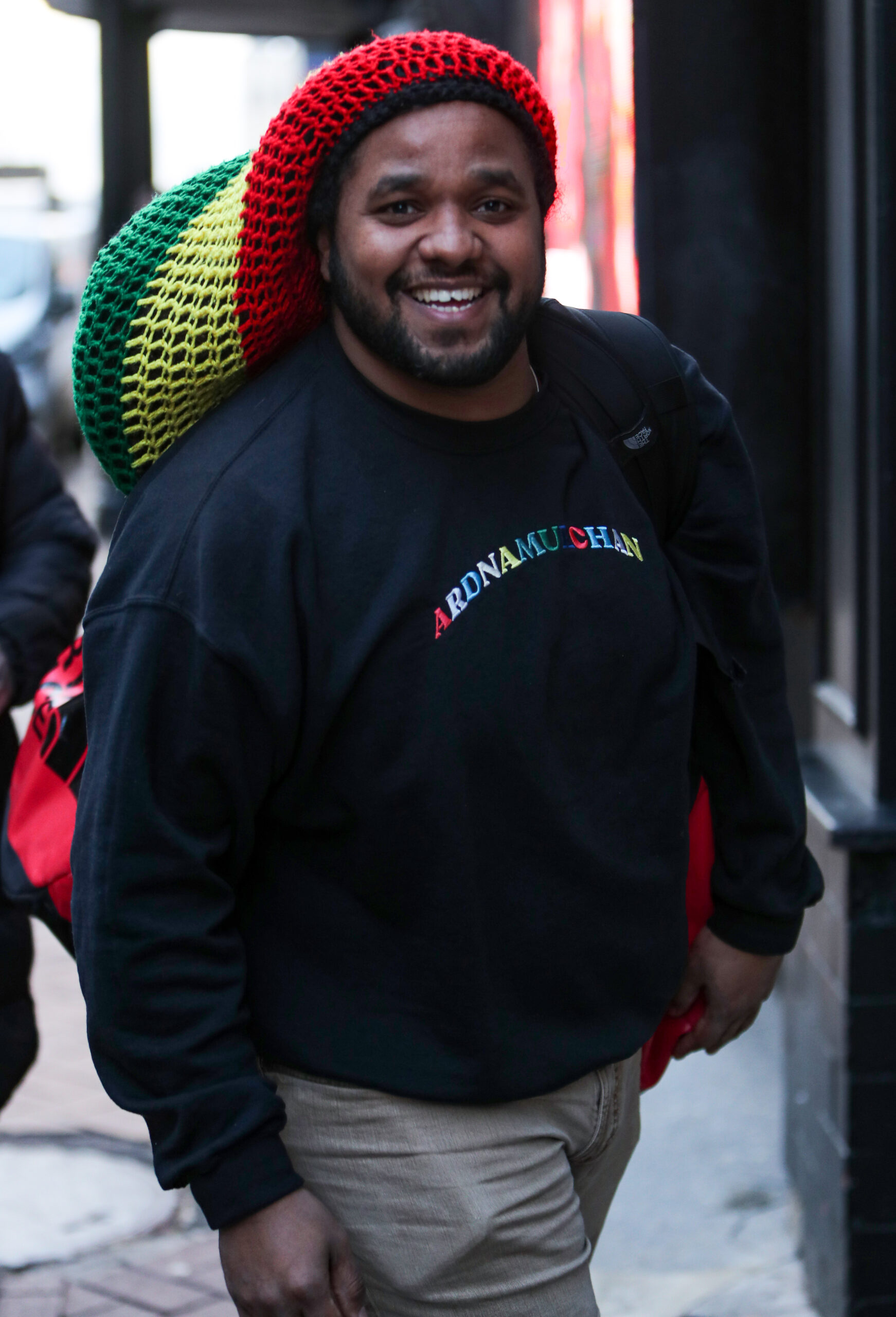 Hamza Yassin in Blackpool smiling