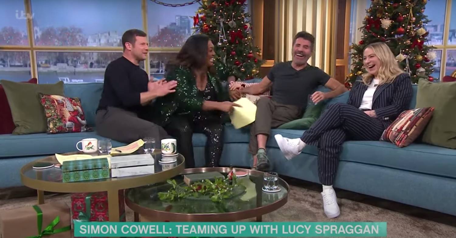 Dermot O'Leary, Alison Hammond, Simon Cowell and Lucy Spraggan all laugh