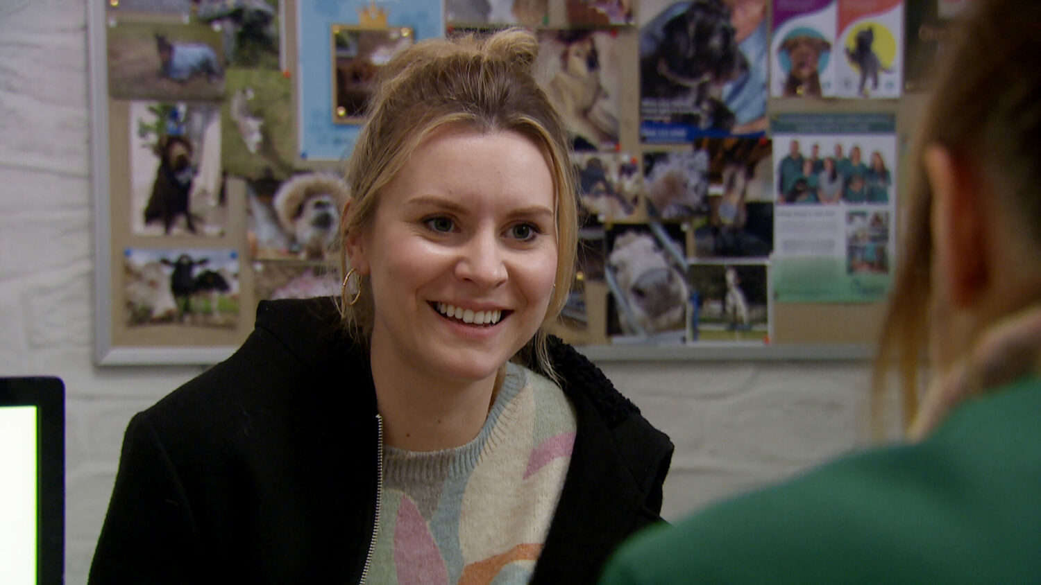 Dawn is smiling at the vets