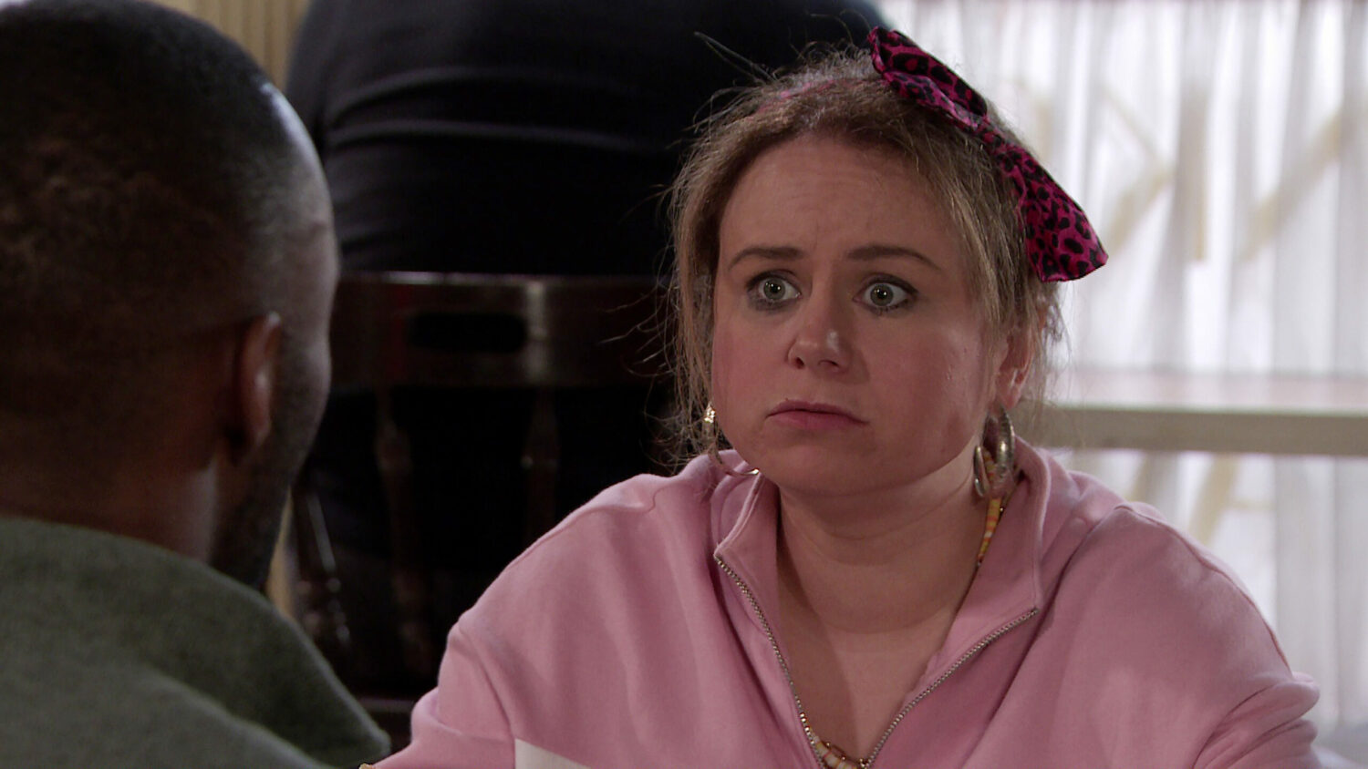 Tired looking Gemma Winter is surprised by Michael in Corrie