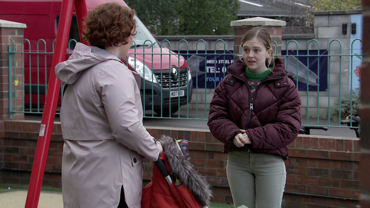 Coronation Street's Summer is speaking to Ava outside