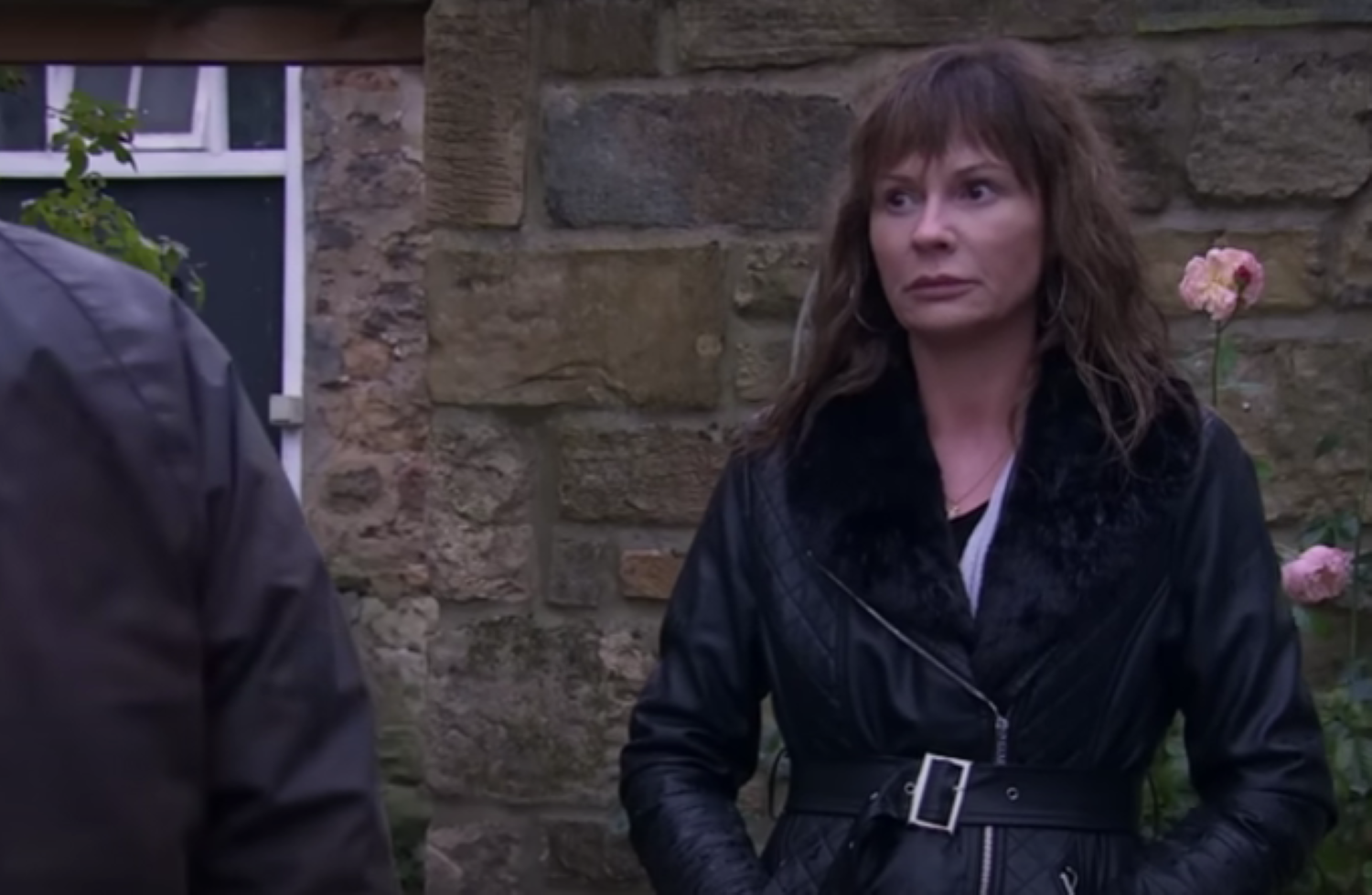 Chas looking guilty in Emmerdale 