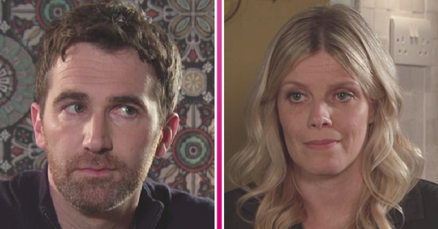 Mike and Esther looking suspicious in Coronation Street