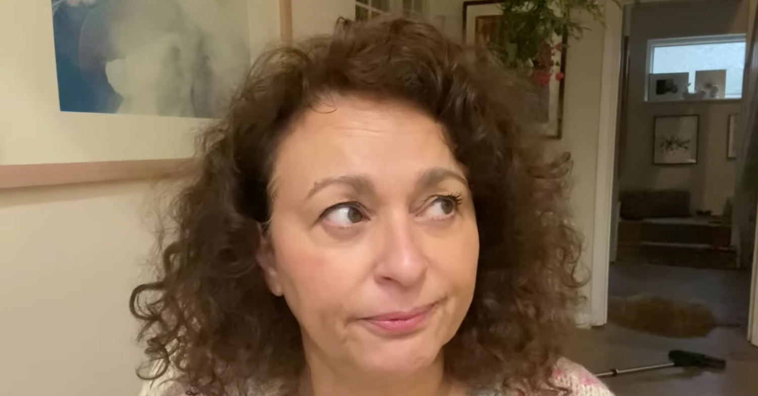 Nadia Sawalha close up in YouTube video