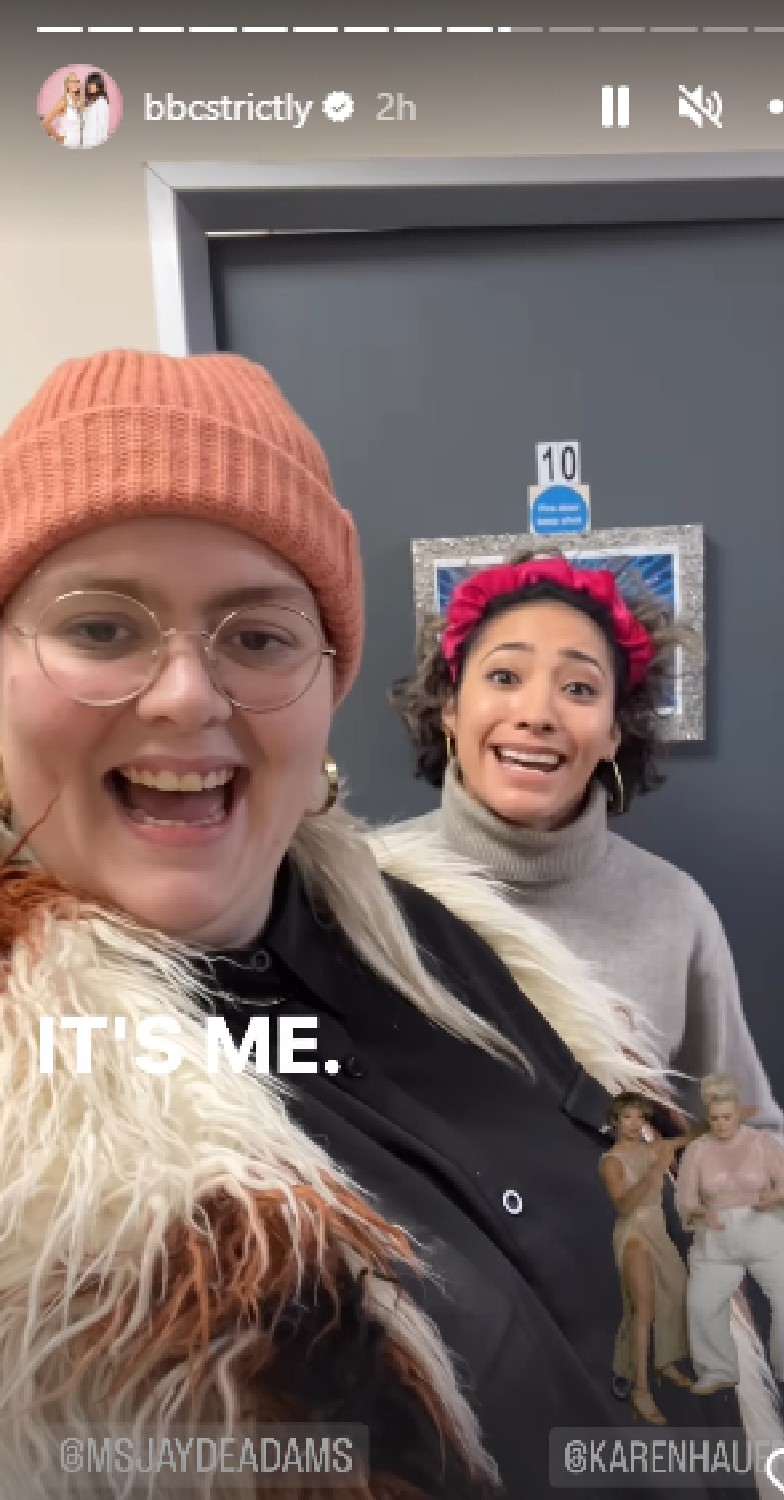 Jayde Adams and Karen Hauer backstage at Strictly 2022 on Instagram