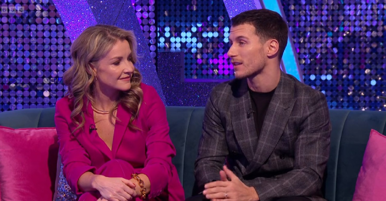 Helen Skelton looking at Gorka Marquez on Strictly It Takes Two