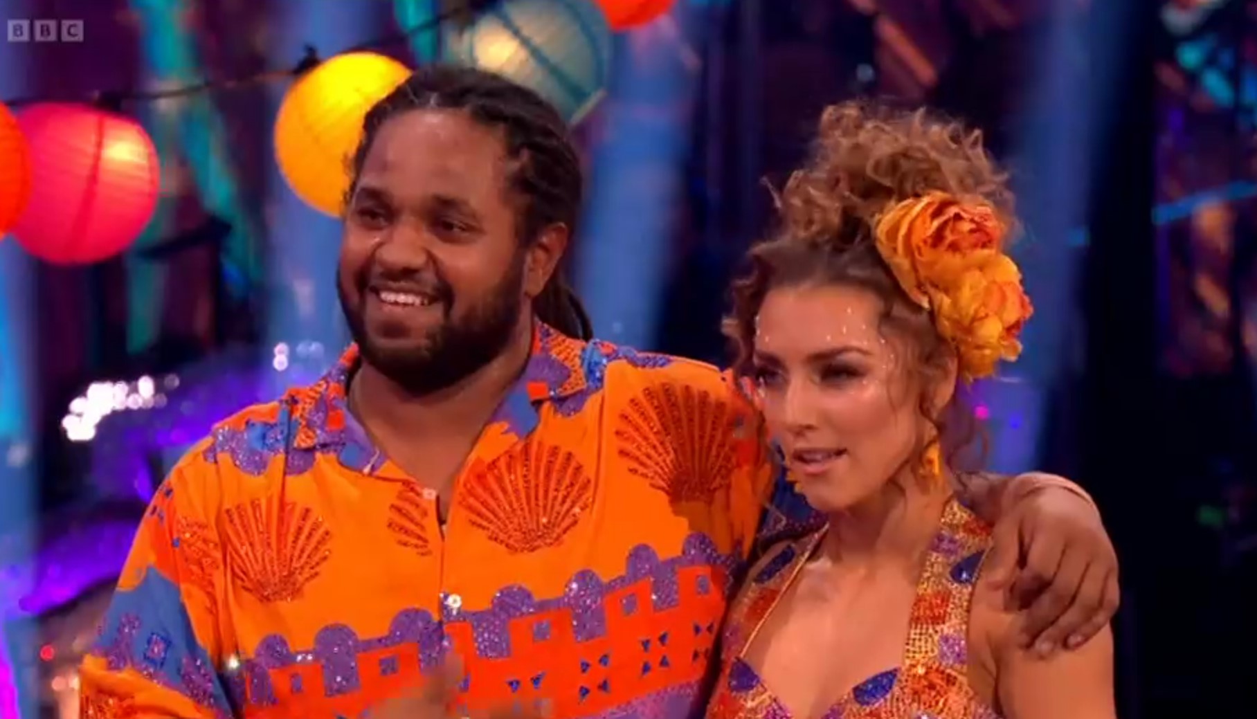 Hamza and Jowita smile after their salsa tonight