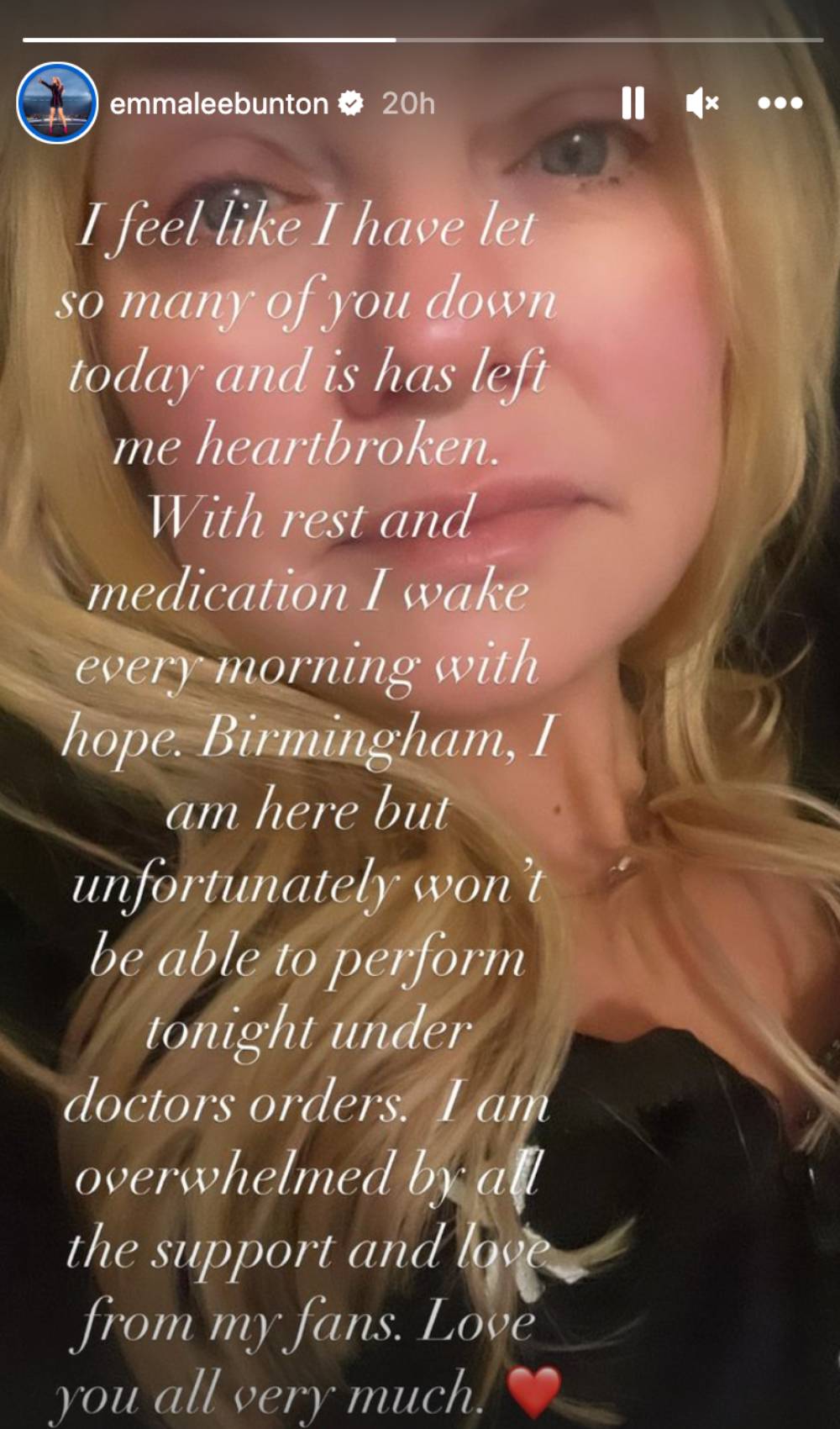 Emma Bunton addresses fans on Instagram