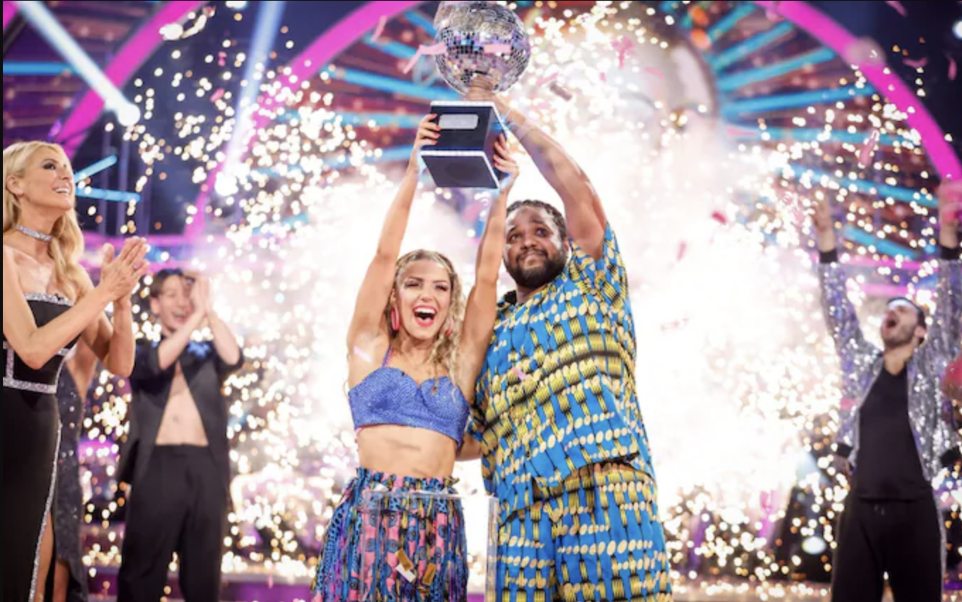 Strictly Come Dancing star Hamza lifts the glitter ball trophy 